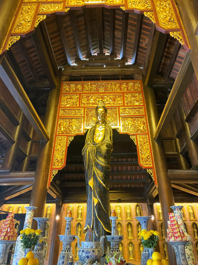 Buddhist statue at Bai Dinh on our Ninh Binh tour