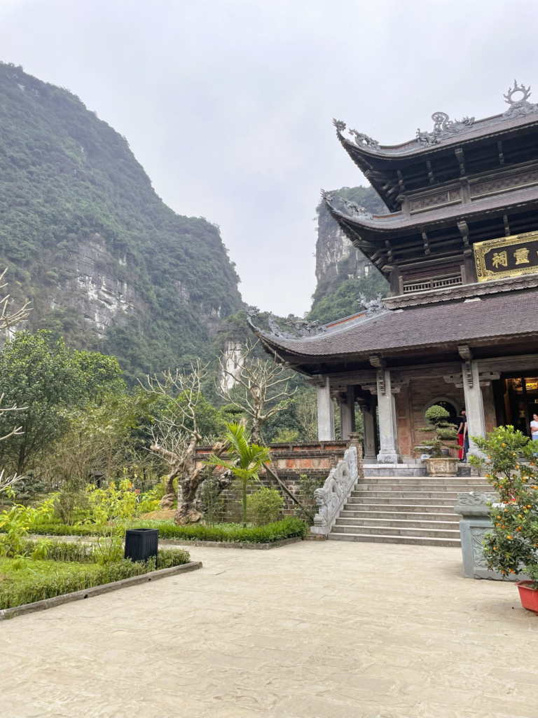 ancient buildings of Hoa Lu along our Trang An river trip - part of our Ninh Binh tour