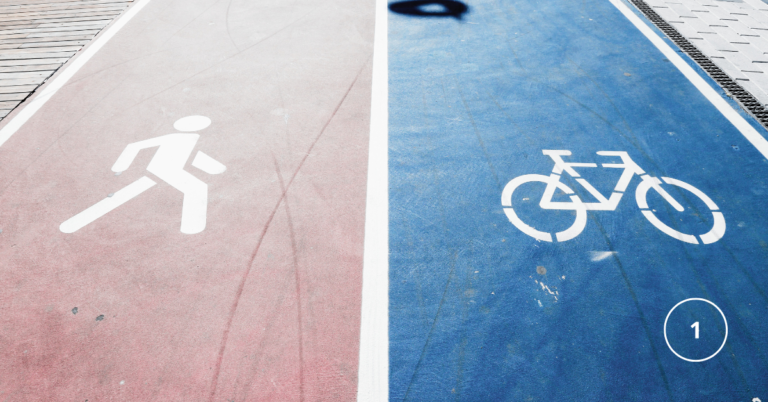 a path that is separated for pedestrians - walking and running and for cycling